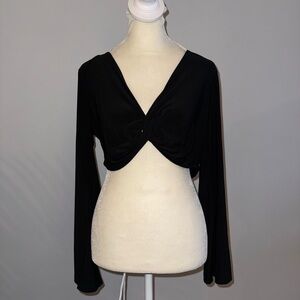 Perseptions Black Twist Front Crop Top
